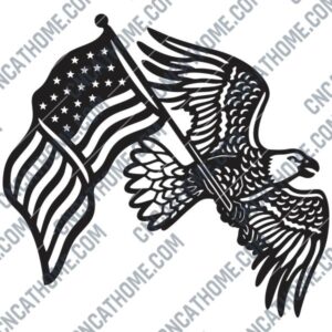 American Flag Eagle DXF File