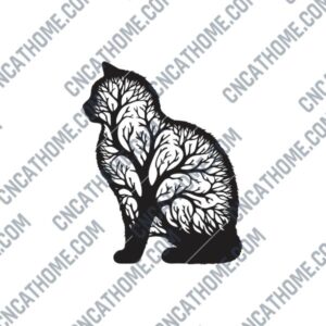 Tree Cat DXF File