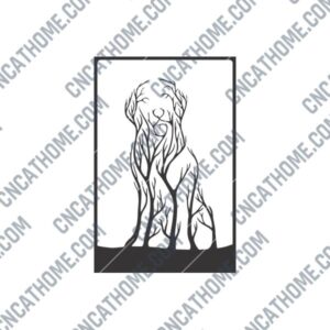 Golden Retriever DXF File for CNC Cutting